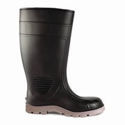 Mens Work Tuff Tall Rubber Boots, Plain Toe, 15" Height, Black, 8, PR 21DK97