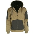 thumbnail image 1 of Men's Work Zip Up Hoodie Heavyweight Water Resistant Thermal Lined Hooded Jacket Winter Sweatshirt, 1 of 7