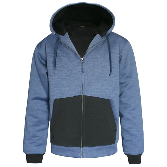 Men's Work Zip Up Hoodie Heavyweight Water Resistant Thermal Lined Hooded Jacket Winter Sweatshirt