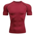 thumbnail image 1 of Men's Workout Athletic Compression Shirts Athletic Men's Short Sleeve Performance T-Shirt Round Neck Red M, 1 of 2