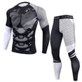 thumbnail image 1 of Men's Workout Clothes Gym Tights Training Basketball Sports Set Running Rashguard Tracksuit Compression Sportswear Suits, 1 of 3