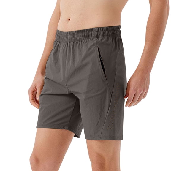 Men's Workout Gym Shorts Mesh Athletic Shorts Lightweight Bodybuilding Training Short Pants with Pockets Gray L