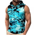 thumbnail image 1 of Men's Workout Hooded Tank Tops Sleeveless Gym Training Hoodies Bodybuilding Muscle Cut Off T Shirt Camo Printed, 1 of 6
