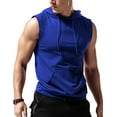 thumbnail image 1 of Men's Workout Hooded Tank Tops Sleeveless Gym Training Hoodies Bodybuilding Muscle Cut Off T Shirt, 1 of 4