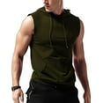 thumbnail image 1 of Men's Workout Hooded Tank Tops Sleeveless Gym Training Hoodies Bodybuilding Muscle Cut Off T Shirt, 1 of 3