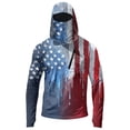 thumbnail image 1 of Men's Workout Long Sleeve Fishing Hoodies UPF 50+ Sun Protection USA 250th Anniversary Flag Print Dry Fit Sun Shirt, 1 of 4