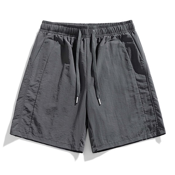 Men's Workout Running Shorts 7 Inch Lightweight Athletic Beach Shorts with Pockets No Liner Quick Dry Gym Active Shorts Dark Gray