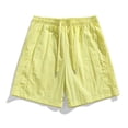 thumbnail image 1 of Men's Workout Running Shorts 7 Inch Lightweight Athletic Beach Shorts with Pockets No Liner Quick Dry Gym Active Shorts Yellow, 1 of 5