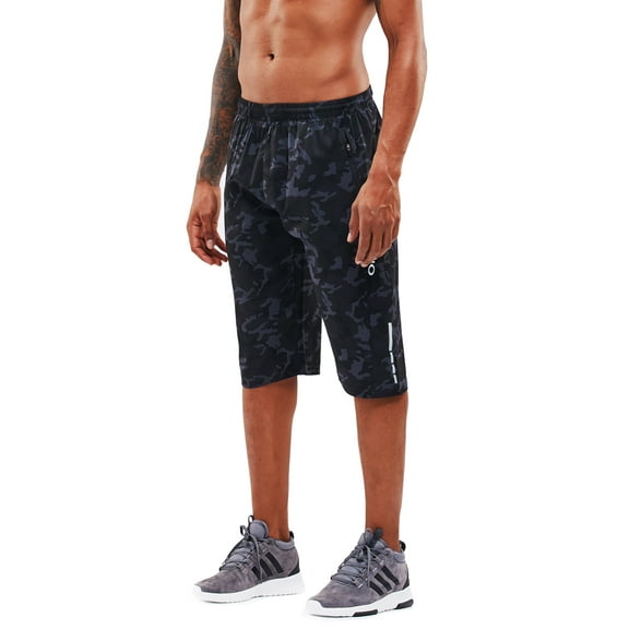 Men's Workout Running Shorts, Athletic Gym Shorts Training Quick Dry Basketball Shorts with Zip Pockets