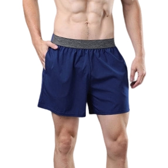 Men's Workout Running Shorts Cool Dry Sports Shorts with Pockets for Training Athletic Gym Dark Blue XL