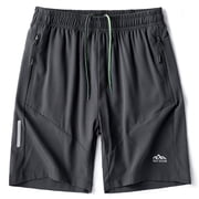 Men's Workout Running Shorts Sports Fitness Gym Training Quick Dry Athletic Performance Shorts with Zip Pockets