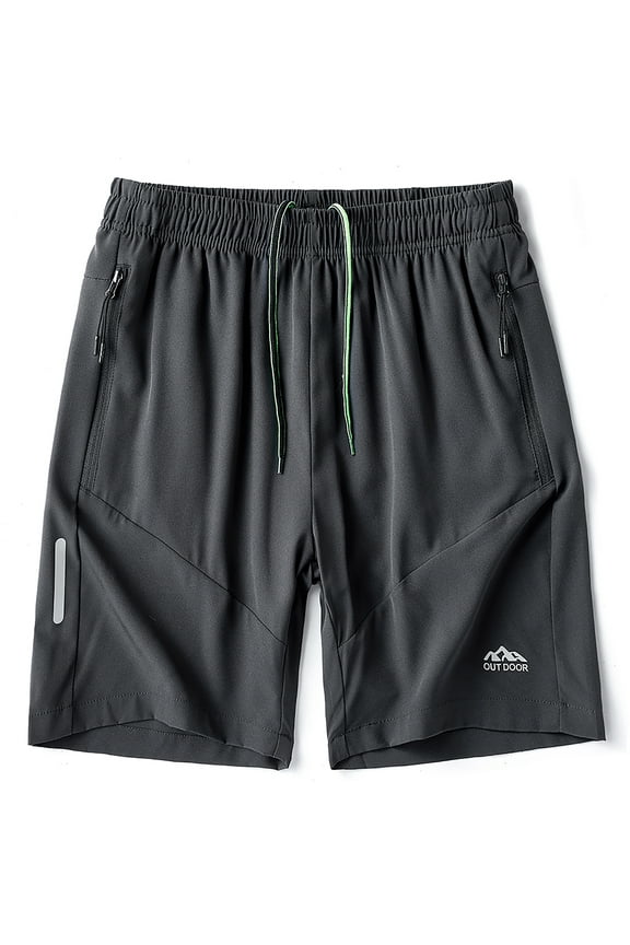 Men's Workout Running Shorts Sports Fitness Gym Training Quick Dry Athletic Performance Shorts with Zip Pockets