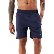 Mens Workout Running Shorts Sports Fitness Gym Training Quick Dry Athletic Performance Shorts with Zip Pockets