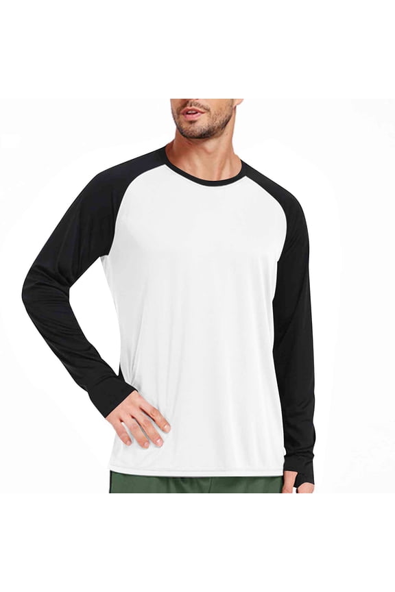 Men's Workout Shirt, Quick-Dry Long Sleeve Top with Thumb Holes, Moisture Wicking Athletic Blouse for Fitness and Casual Wear