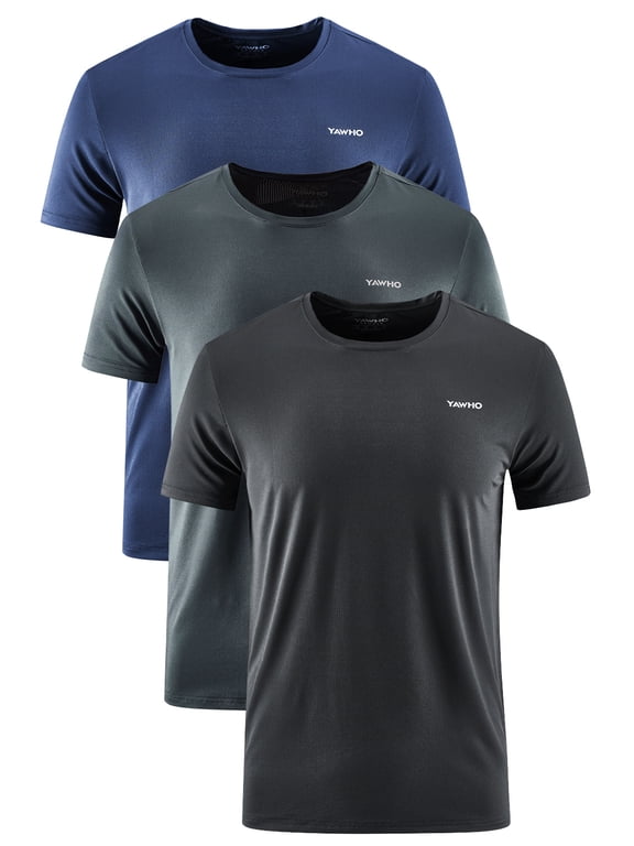 Men's Workout Shirts Active Core Short Sleeve Sport T-Shirt Dry Fit Mesh Athletic Shirts