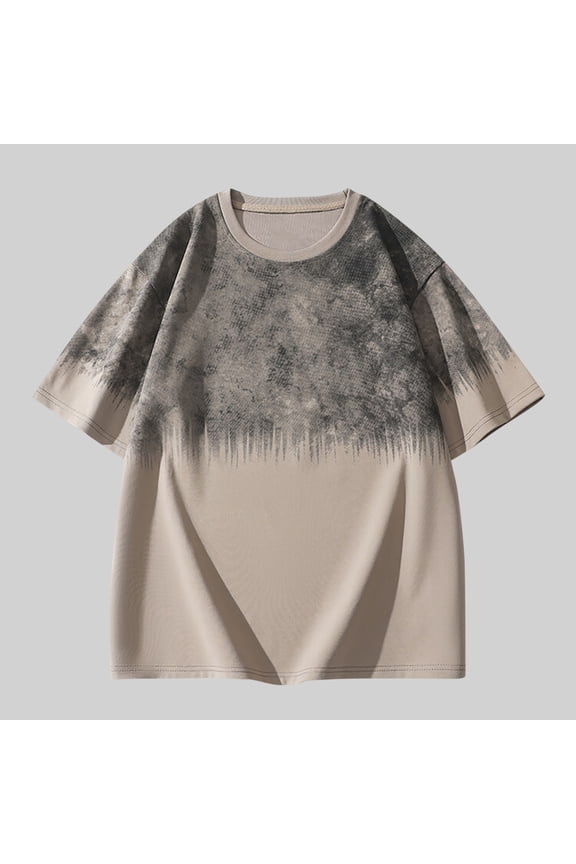 Men's Workout Shirts, Athletic Performance T-Shirt, Breathable Gym Tee with Gradient Print for Activewear and Casual Wear