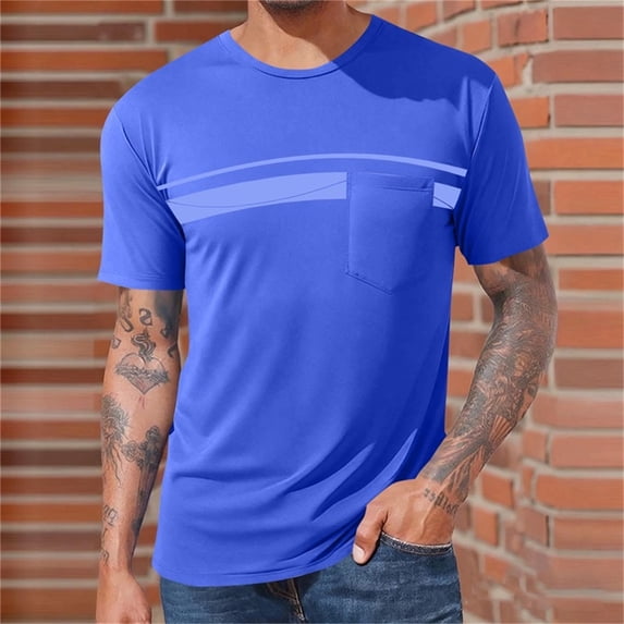 Men's Workout Shirts Moisture Wicking Short Sleeve Mesh Athletic T-Shirts Light Blue XXXL