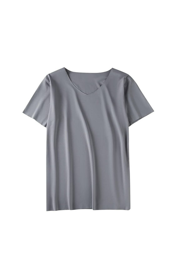 Men's Workout Short Sleeve T-Shirt Quick Dry Gym Athletic Running Stretchy Tee Shirts Top Soft Breathable Silk Shirt