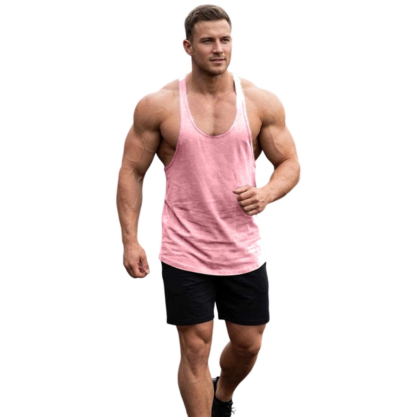 Men's Workout Soft Gym Bodybuilding Stringer Tank Top Sleeveless Muscle ...