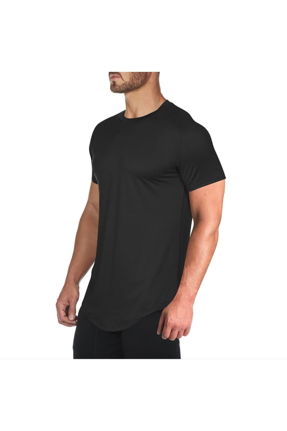 Men's Workout T-Shirt, Athletic Training Short Sleeve Shirt, 100% Polyester Performance Top for Exercise