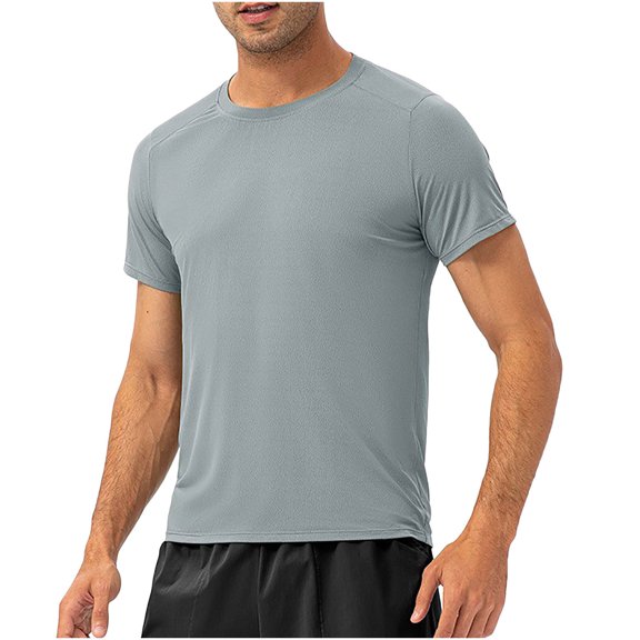 Men's Workout T Shirts Moisture Wicking Athletic Gym Basic Tees Short Sleeve Plain Tshirts Summer Casual Tops
