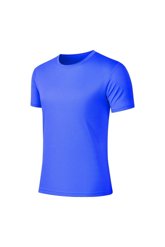 Men's Workout T-Shirts Soft Lightweight Short Sleeve Shirts Round Neck Classic Basic Tees Solid Athletic Running Tops