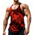 thumbnail image 1 of Men's Workout Tank Tops Camo Sleeveless Gym Muscle Workout Shirts Red XL, 1 of 4