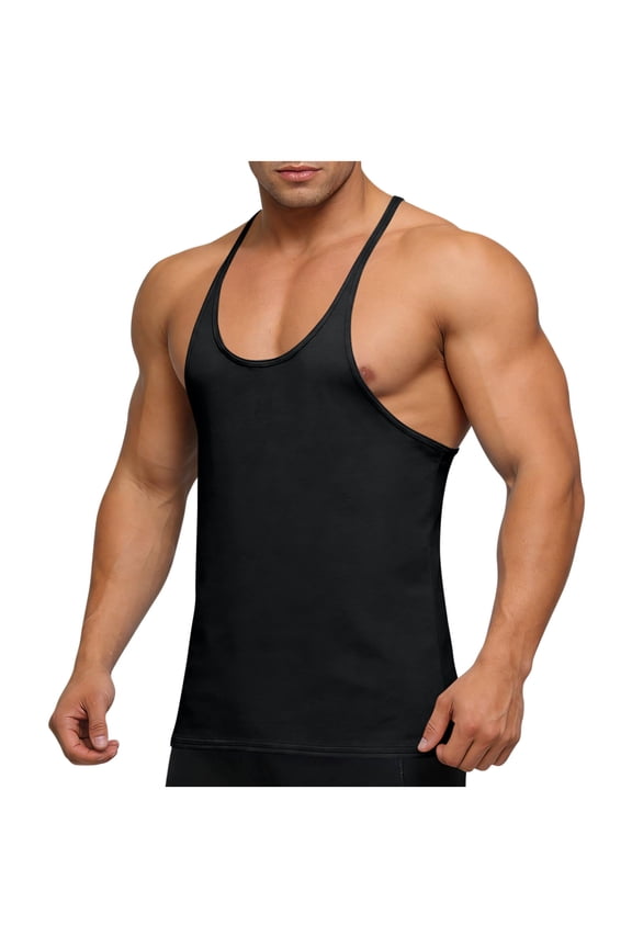 Men's Workout Tank Tops Dry Fit Gym Bodybuilding Training Fitness Sleeveless Muscle T Shirts Stringer Tank Tops For Men