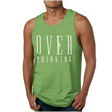 Men's Workout Tank Tops Letter Graphic Print Sleeveless Athletic Gym Shirts Summer Daily Basic Quick Dry Undershirts