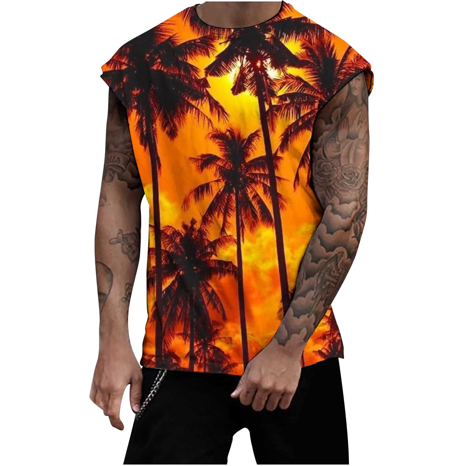 Men's Workout Tank Tops,Men's 3D Print Sleeveless Tank Tops Summer ...