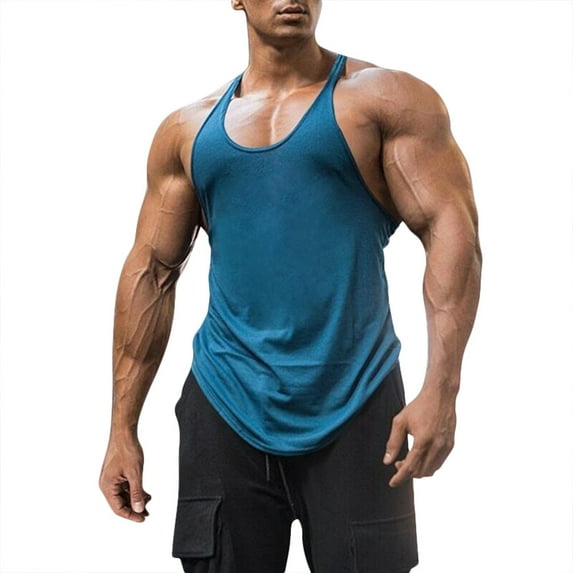 Men's Workout Tank Tops Solid Color Casual Fitness Sleeveless Vest
