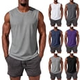 thumbnail image 1 of Men's Workout Tank Tops Swim Shirts Quick Dry Running Sleeveless UV Protection Muscle Tees Light Gray L, 1 of 6