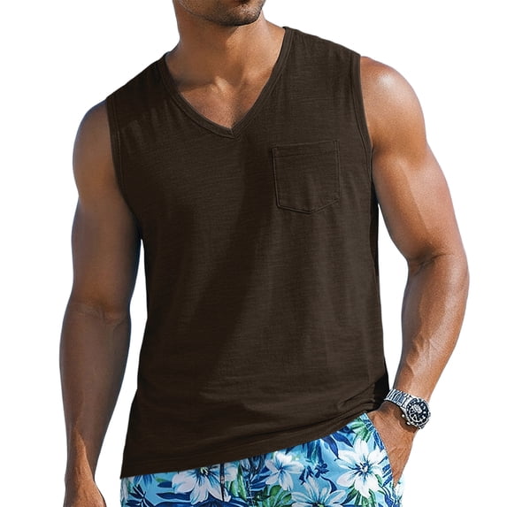 Men's Workout Tank Tops V Neck Sleeveless Shirts Quick Dry Athletic Gym Muscle T Shirt Lightweight Soft Tee, XL