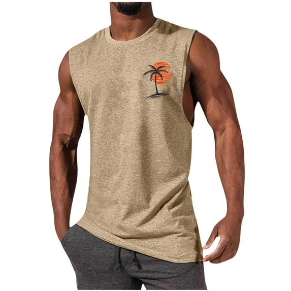 Men's Workout Vest Tops Gym Cut Off Sleeveless T Shirt Bodybuilding Fitness Muscle Athletic Tank Top Graphic Shirts Tee