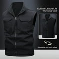 thumbnail image 1 of Men's Workwear Vests Fleece Lined Lightweight Outdoor Sleeveless Jackets Fish Hiking Travel Golf Zip up Vests Reversible Wear Jacket with Pockets Black L, 1 of 9