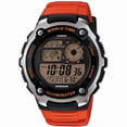 thumbnail image 1 of Men's World Time Watch, Orange Resin Strap, 1 of 3