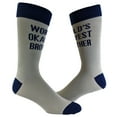 thumbnail image 1 of Men's World's Okayest Brother Socks Funny Cool Family Bro Graphic Novelty Footwear, 1 of 8