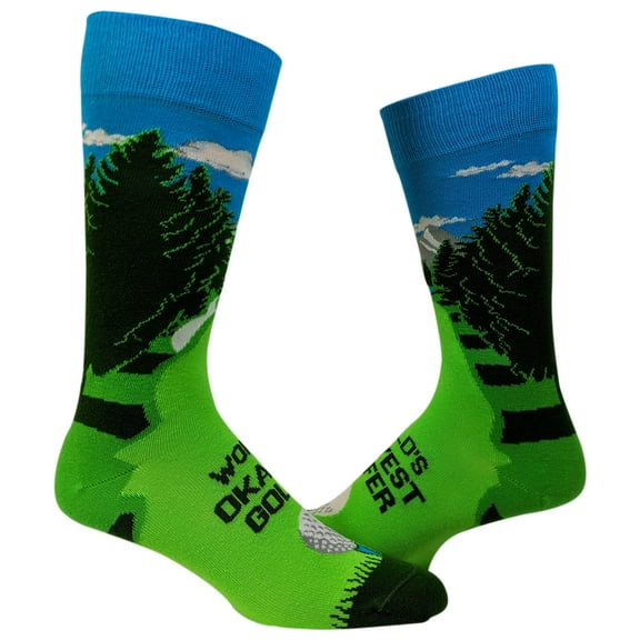Men's World's Okayest Golfer Socks Funny Father's Day Sports Footwear
