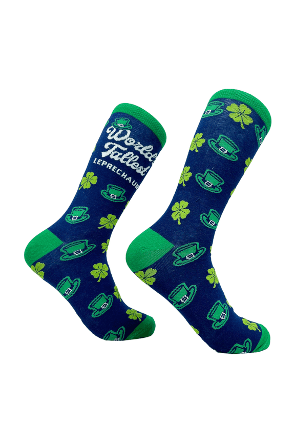 Men's Worlds Tallest Leprechaun Socks Funny St Paddys Day Folklore Joke Footwear