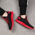 thumbnail image 1 of Men's Woven Athletic Running Shoes with Arch Support Platform Wide Width Lace Up Walking Hiking Shoes, 1 of 3