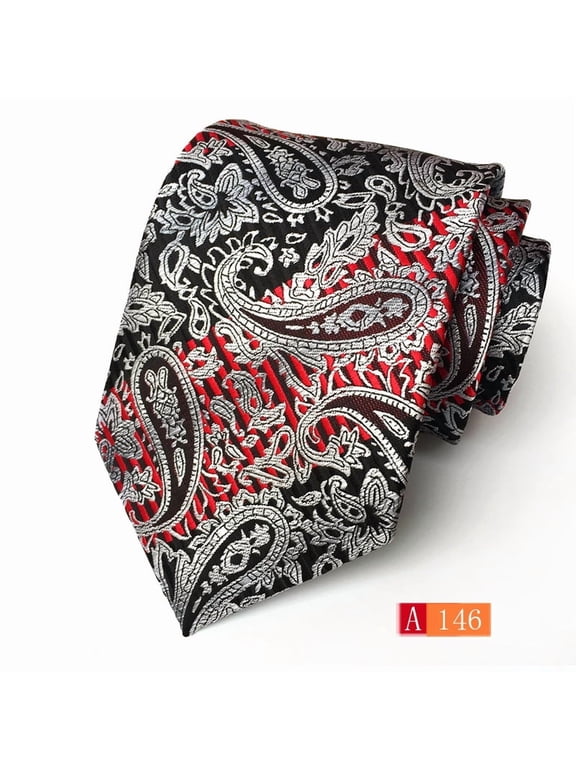 Men's Woven Jacquard Silk Necktie Extra Long Classic Tie for Big and Tall Business Wedding Formal Party Stripe Details