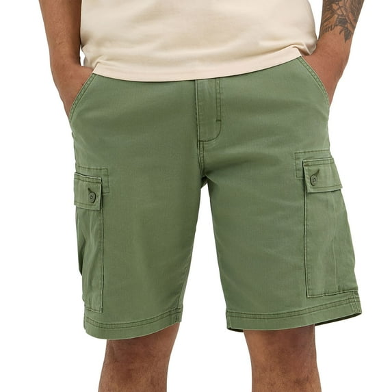 Men's Wrangler 10" Twill Cargo Shorts Color: Olivine Size: 34