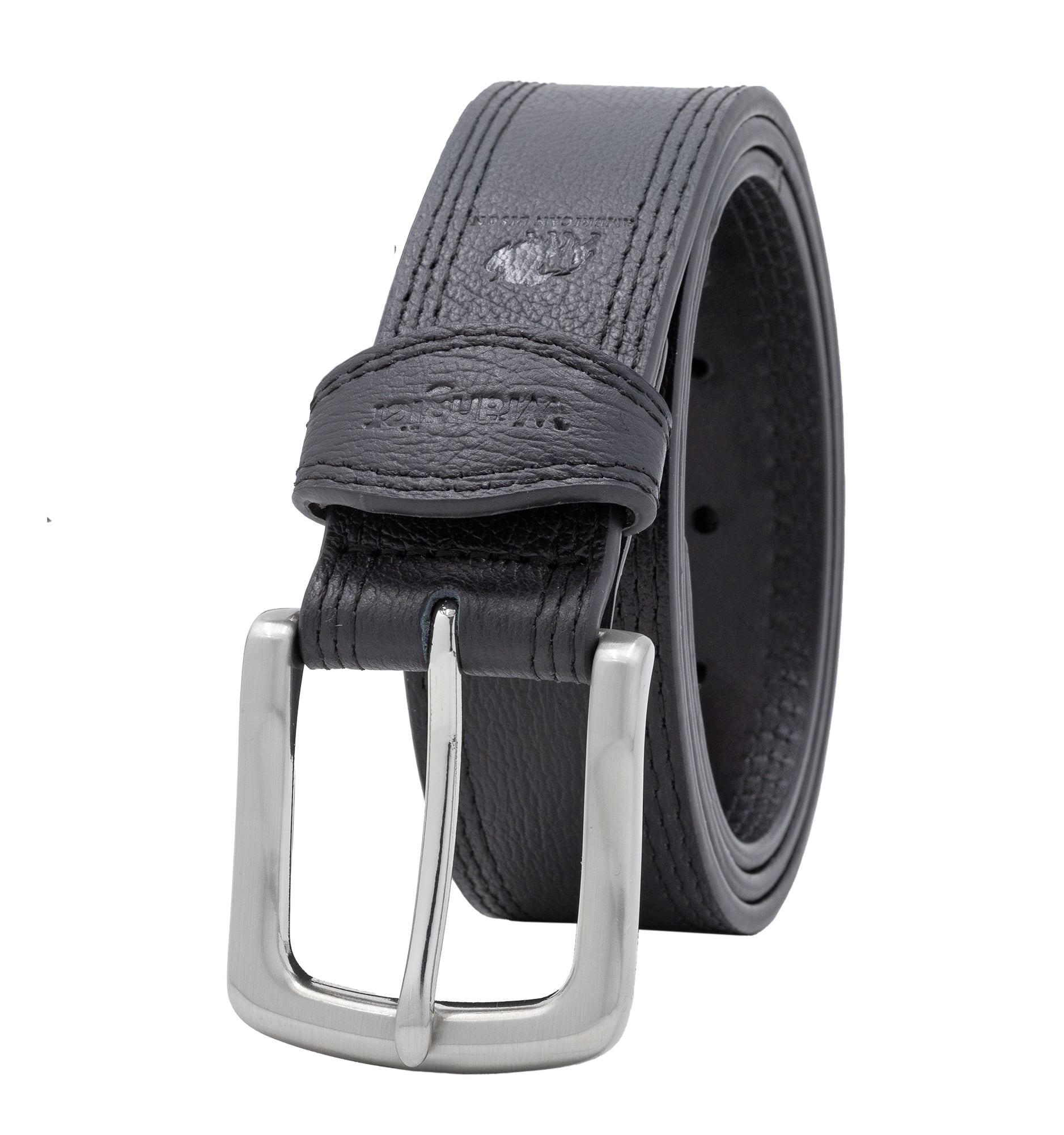 Men's Wrangler 38mm Bison Leather Belt with Triple Stitching