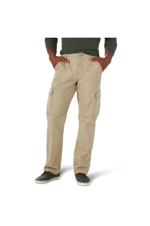 Men’s Wrangler Free To Stretch Relaxed-Fit Ripstop Cargo Pants Color: Khaki Size: 40X32