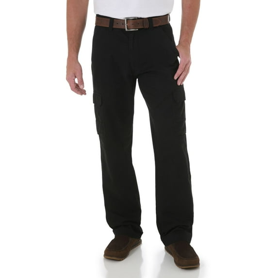 Men's Wrangler Twill Cargo Pants Color: Black Size: 38X30