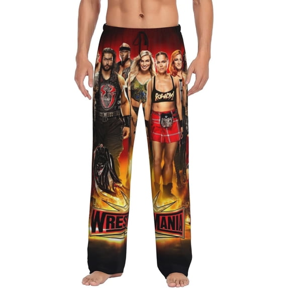 Men's Wres-Tler W-W,E Pajama Pants Lounge Sleepwear PJ Bottoms with Drawstring Pockets