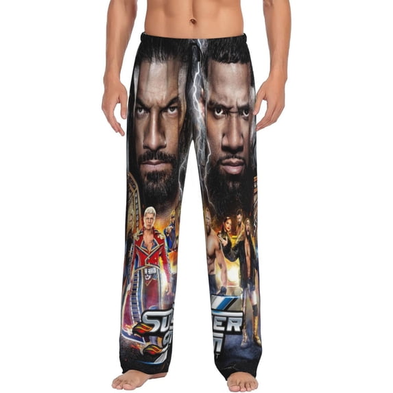 Men's Wres-Tler W-W,E Pajama Pants Lounge Sleepwear PJ Bottoms with Drawstring Pockets