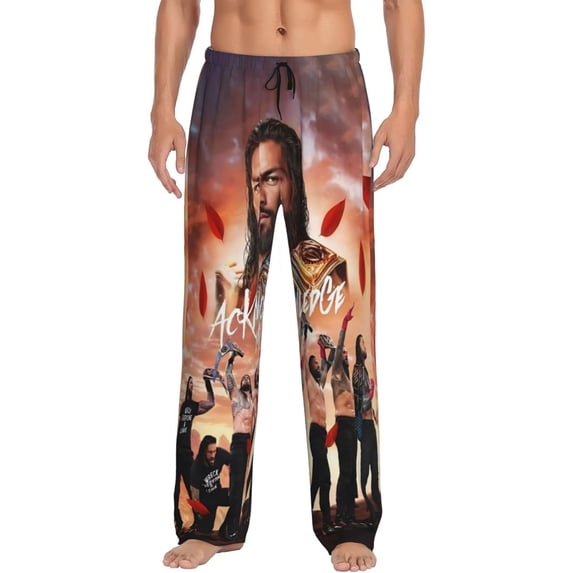 Men's Wres-Tler W-W,E Pajama Pants Lounge Sleepwear PJ Bottoms with Drawstring Pockets