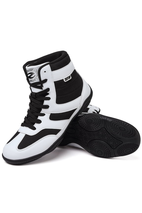 Men’s Wrestling Shoes Zero Drop High Top Boxing Shoes Breathable Non Slip Training Sneakers for Wrestling Boxing Weightlifting Gym Fitness