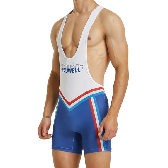 Men's Wrestling Singlet Bodysuit Active Underwear One Piece Sleeveless Sport Jumpsuits Stretchy Boxers Leotard Outfit Sleeveless Jockstrap White XX-Large